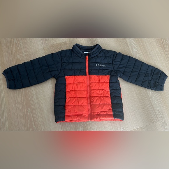 Columbia Toddler Boy's Powder Lite Jacket in Orange and Black (3T) - Picture 2 of 5